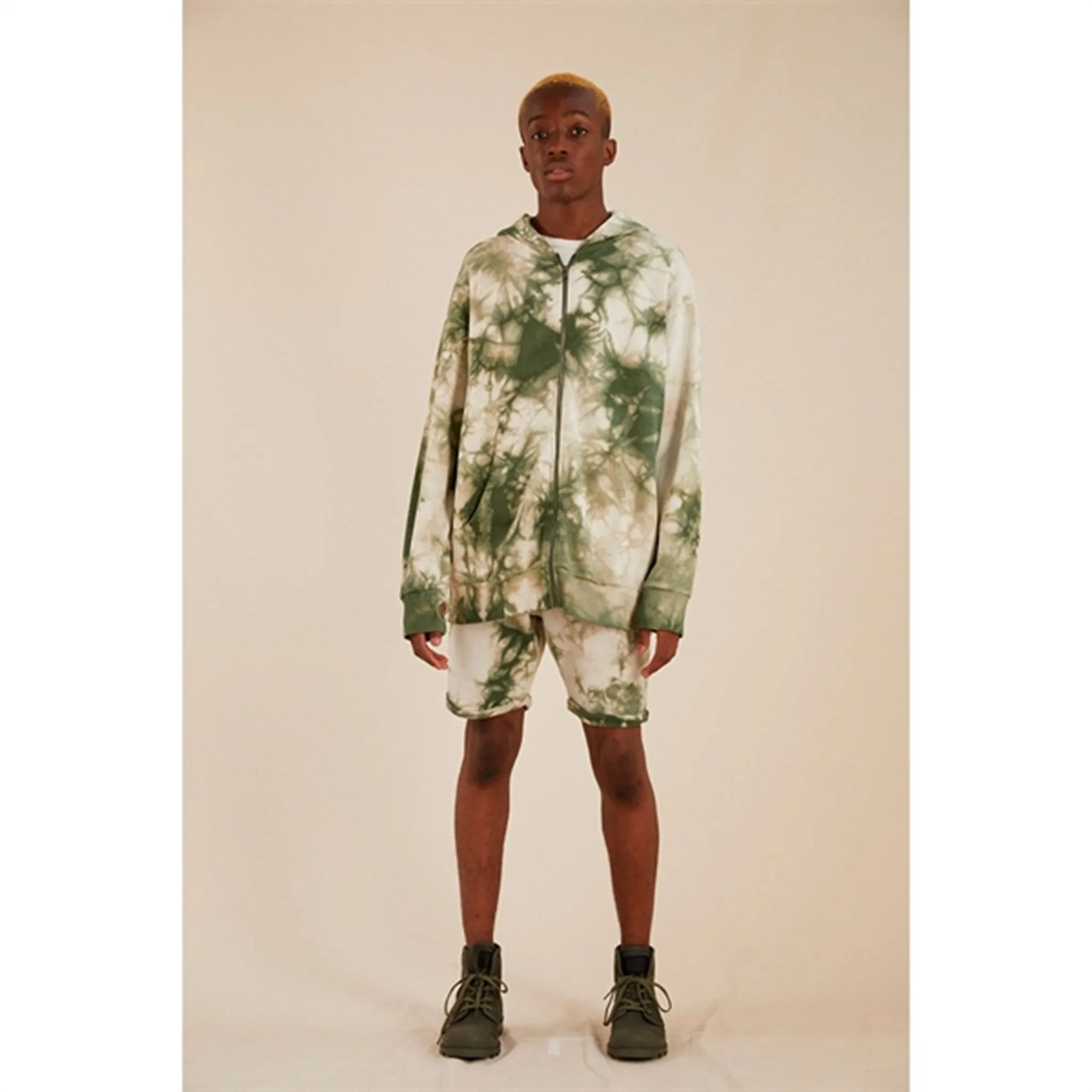 Finger In The Nose Safari Khaki Tie & Dye Zipped Hoodie