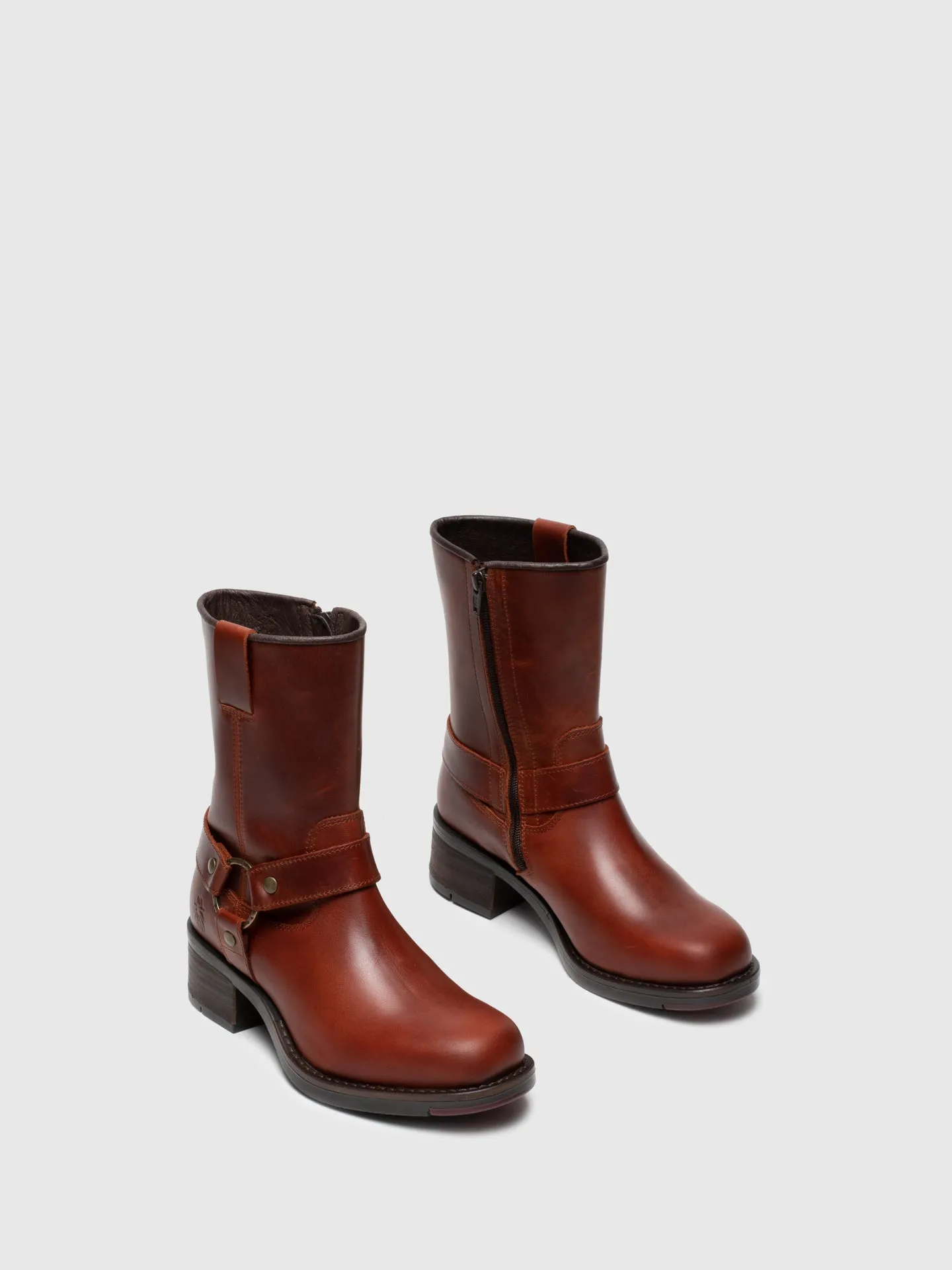 Firebrick Zip Up Ankle Boots