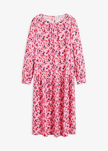 Floral Print Long Sleeve Midi Dress by bonprix | Look Again