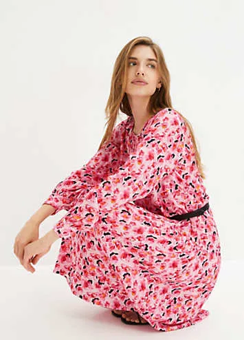 Floral Print Long Sleeve Midi Dress by bonprix | Look Again