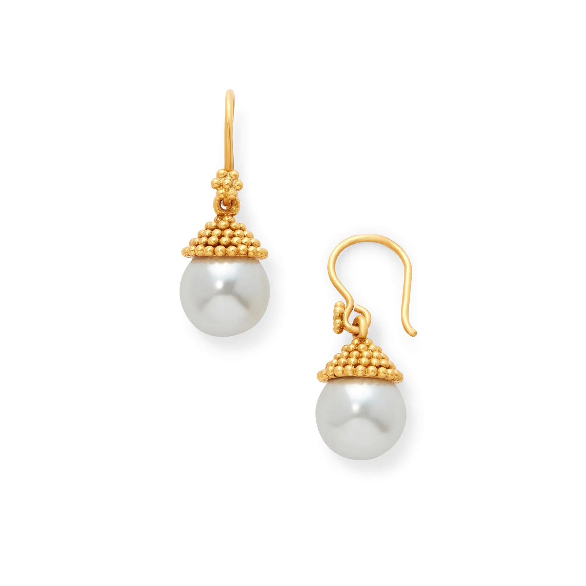 Florentine Demi-Pearl Earring Gold by Julie Vos