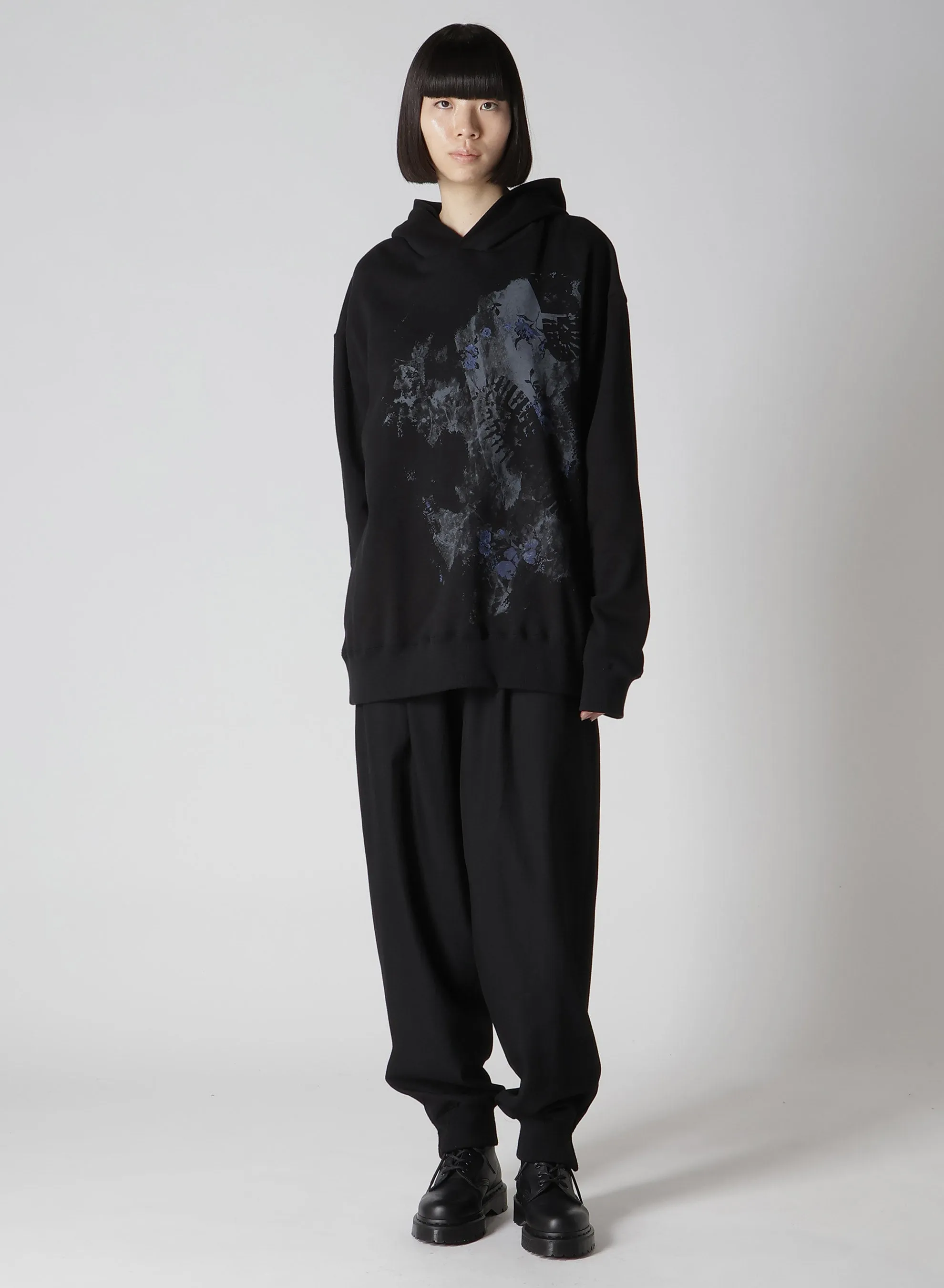 FLOWER + FOOTPRINT LONG HOODIE