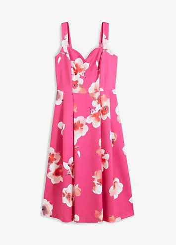 Flower Print Jersey Midi Dress by bonprix | Look Again