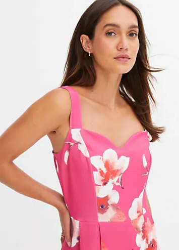 Flower Print Jersey Midi Dress by bonprix | Look Again