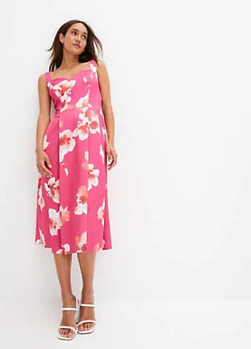 Flower Print Jersey Midi Dress by bonprix | Look Again