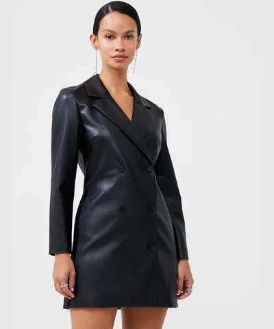 French Connection Crolenda Faux Leather Blazer Mini Dress French Connection Dresses Black