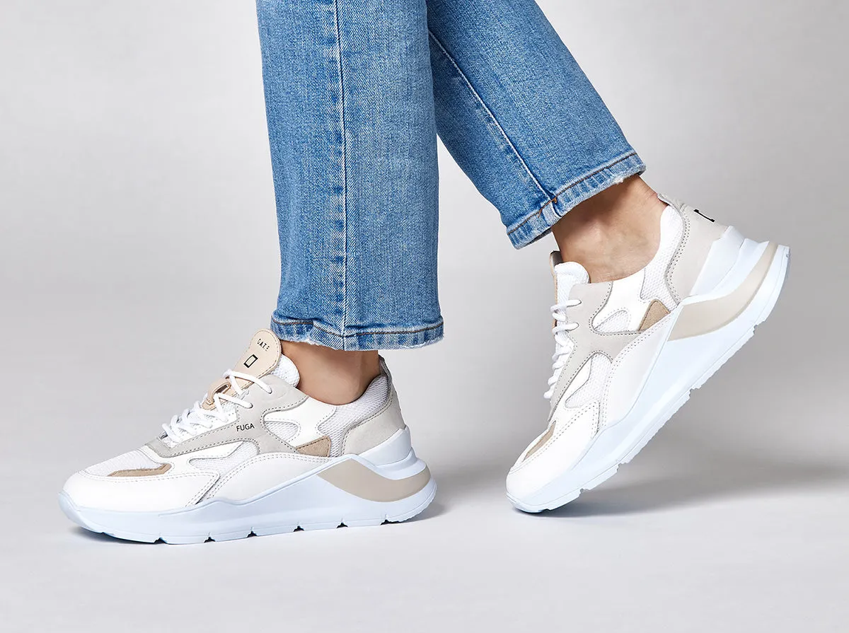 Fuga Mesh Sneakers - White Cuoio