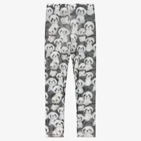 Girls Panda Print Mesh Footless Tights