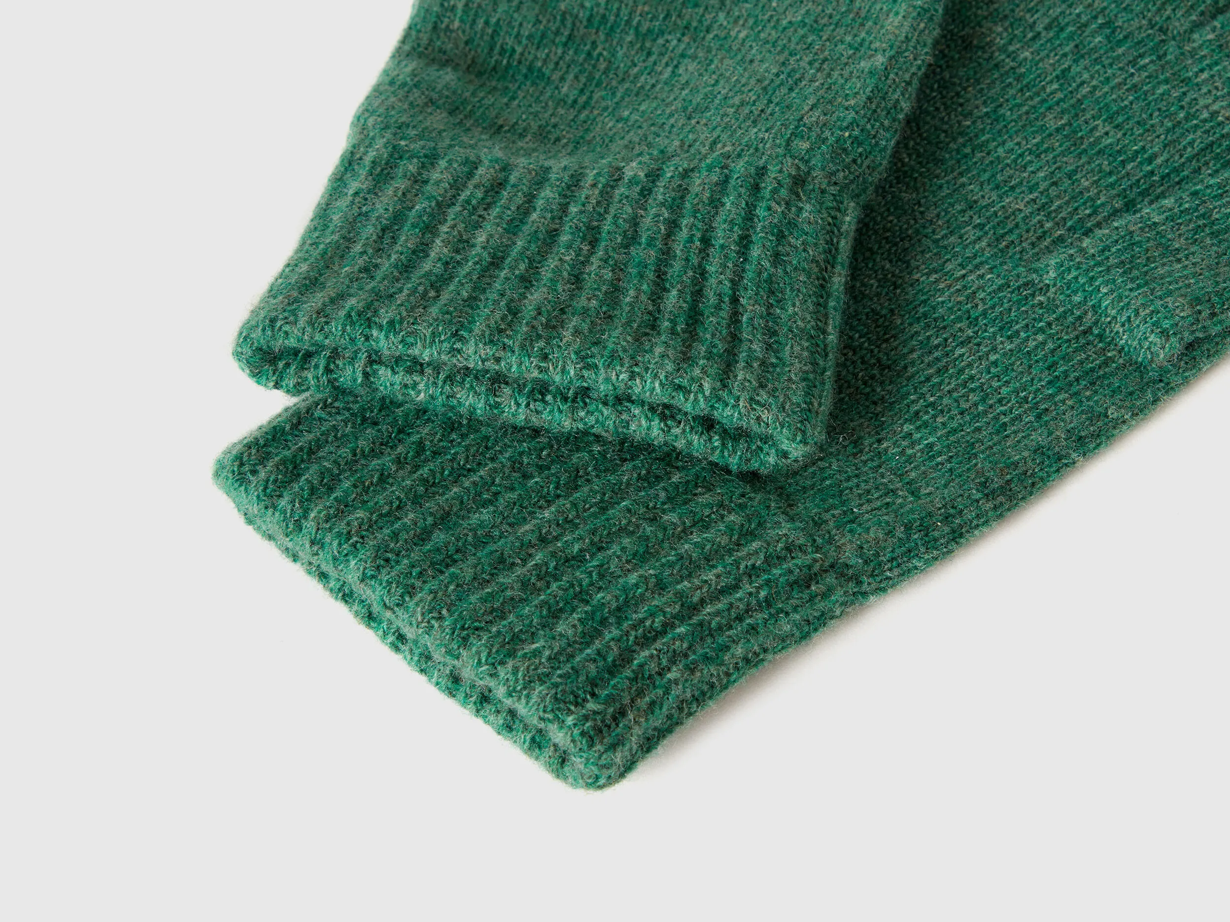 Gloves in pure virgin wool - Green | Benetton