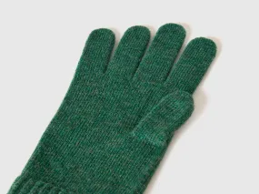 Gloves in pure virgin wool - Green | Benetton