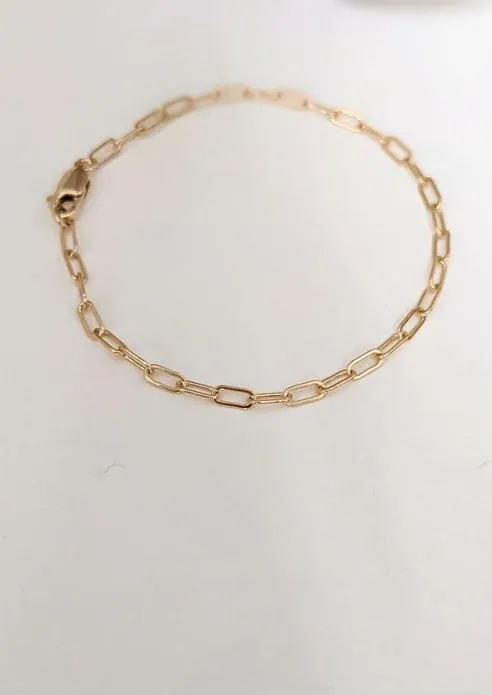 Gold Midi Paperclip Bracelet by Layer the Love