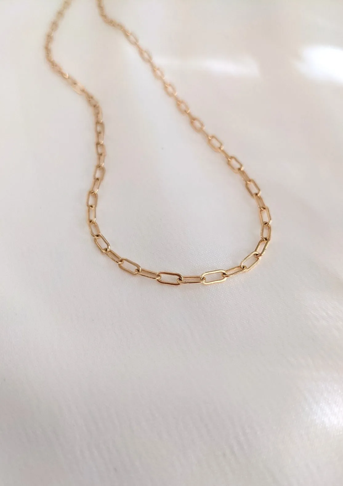 Gold Midi Paperclip Chain Necklace by Layer the Love