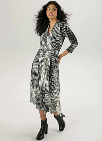 Graphic Print Midi Dress by Aniston | Look Again