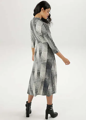 Graphic Print Midi Dress by Aniston | Look Again