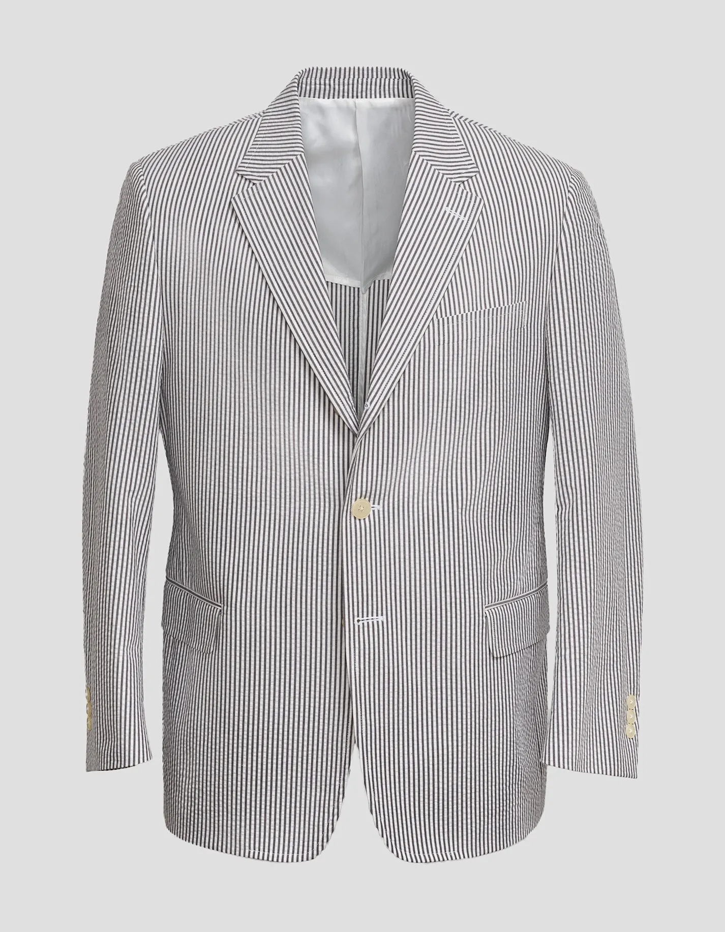 GREY WHITE COTTON SEERSUCKER SPORT COAT -  MTO