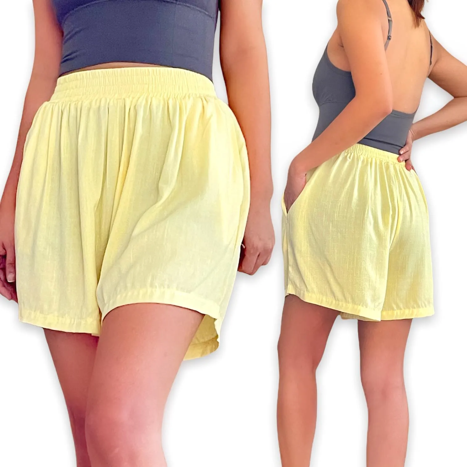 GRL PWR Woven Elastic Waistband Shorts