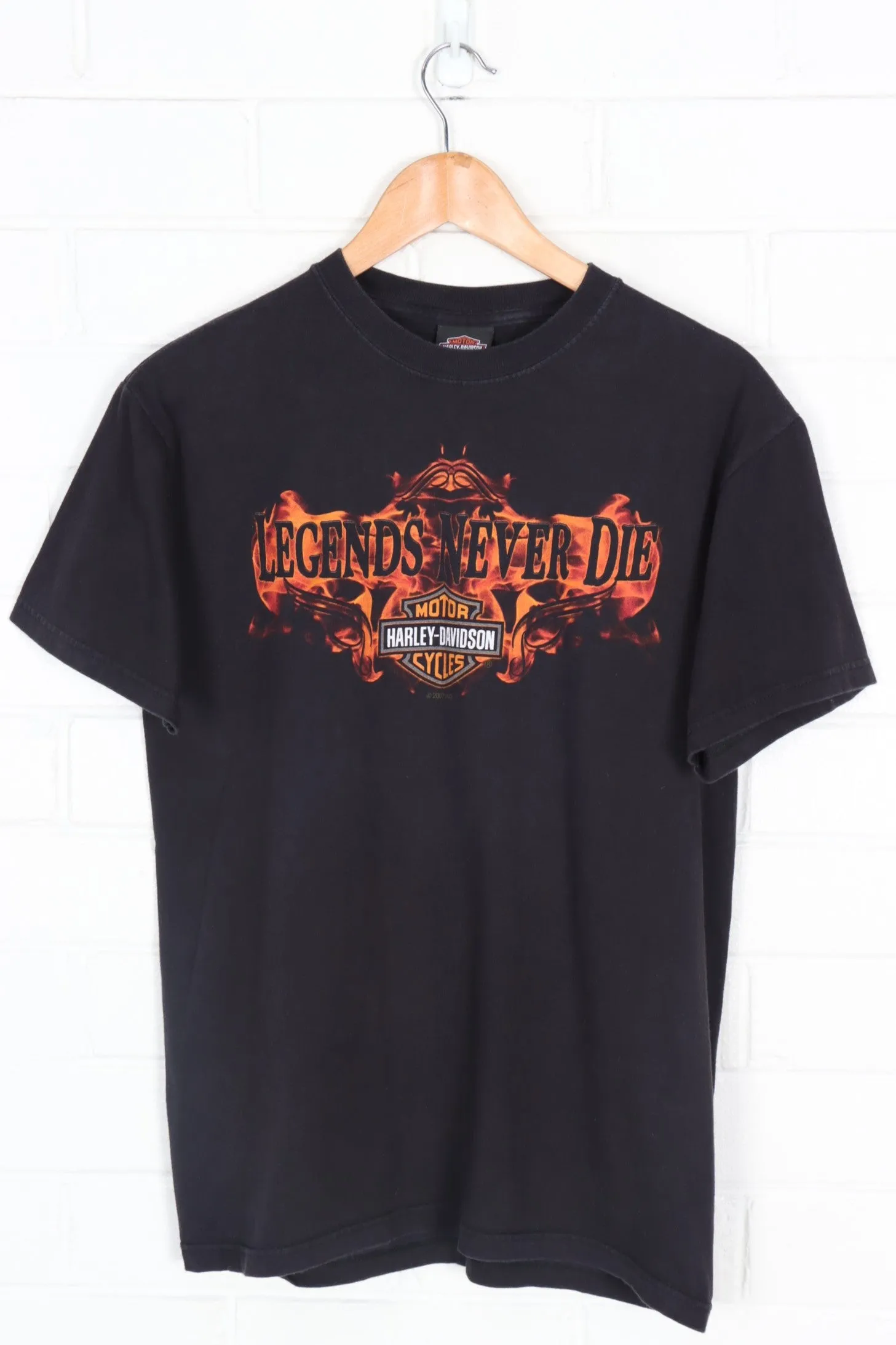 HARLEY DAVIDSON 'Legends Never Die' Privateers Flames Tee (M)