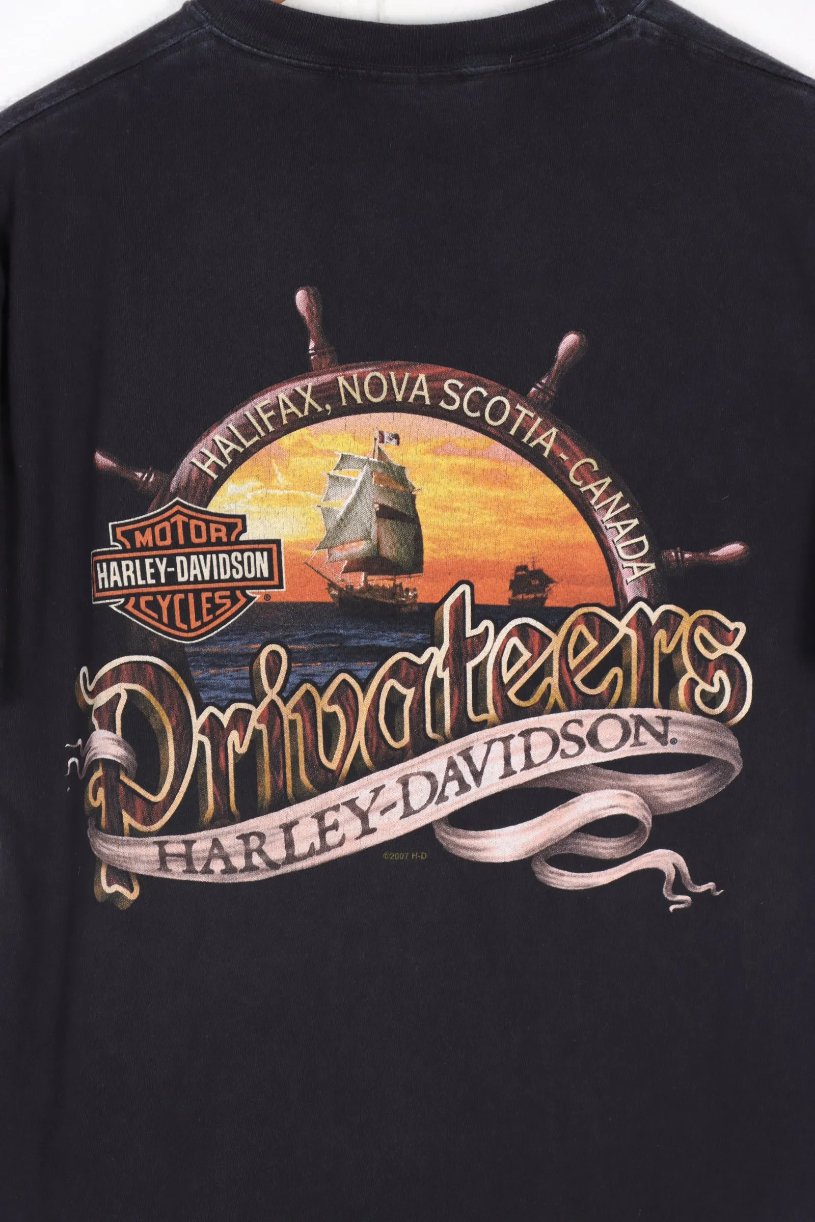 HARLEY DAVIDSON 'Legends Never Die' Privateers Flames Tee (M)