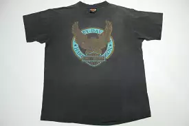 Harley Davidson Motorcycles Vintage 1990 Downtown Seattle Eagle Single Stitch T-Shirt