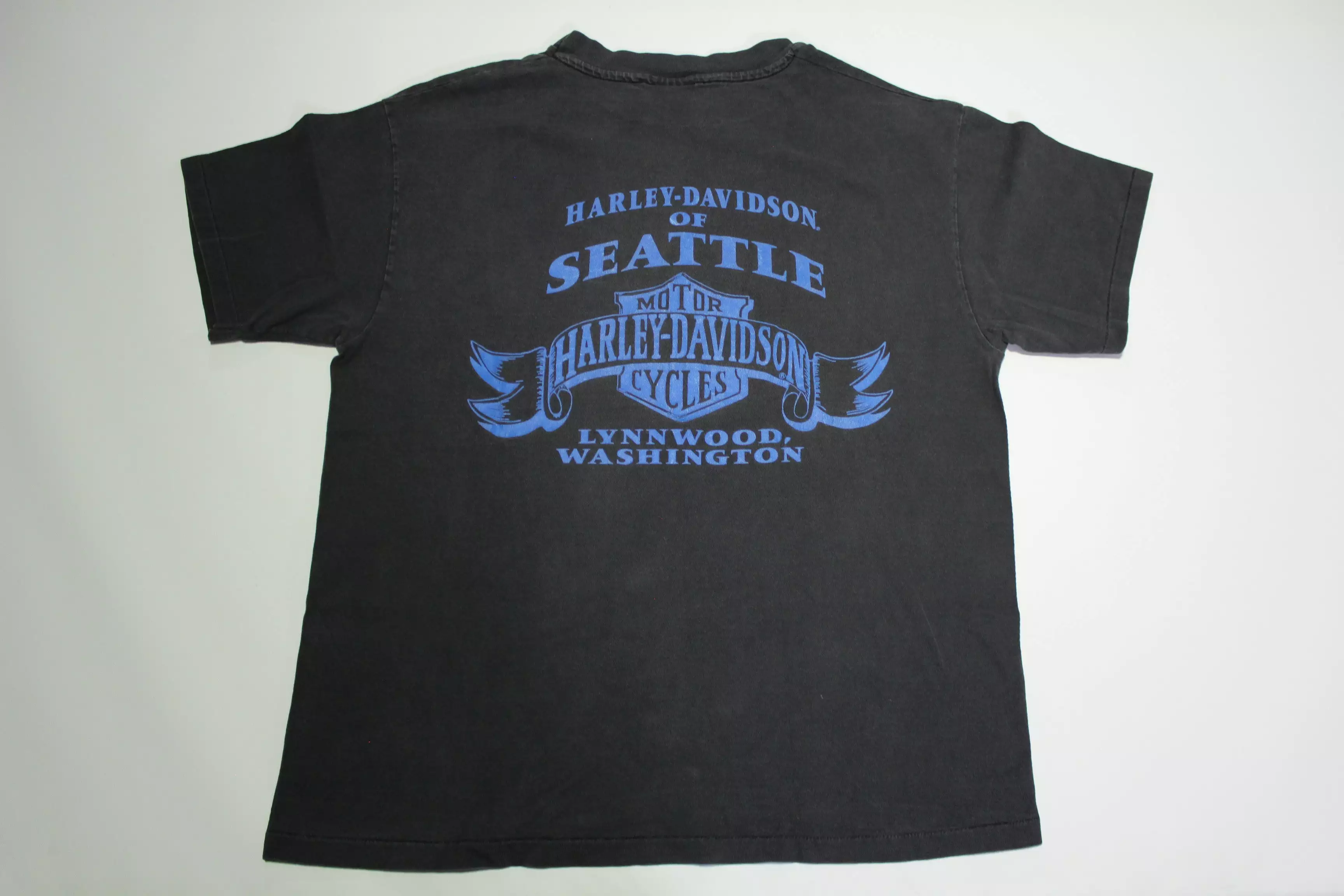 Harley Davidson Motorcycles Vintage 90's American Thunder Purple Lightning T-Shirt