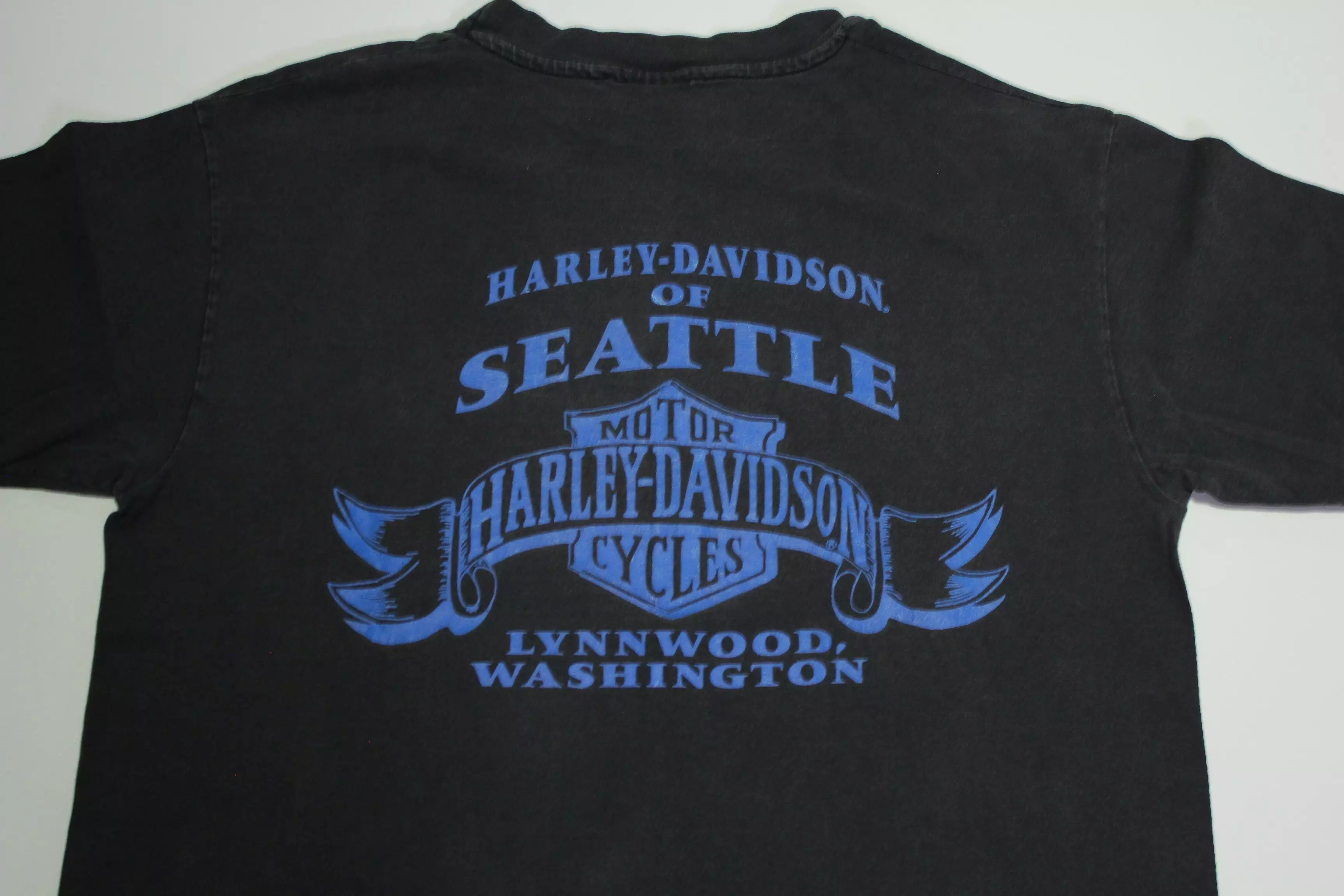 Harley Davidson Motorcycles Vintage 90's American Thunder Purple Lightning T-Shirt