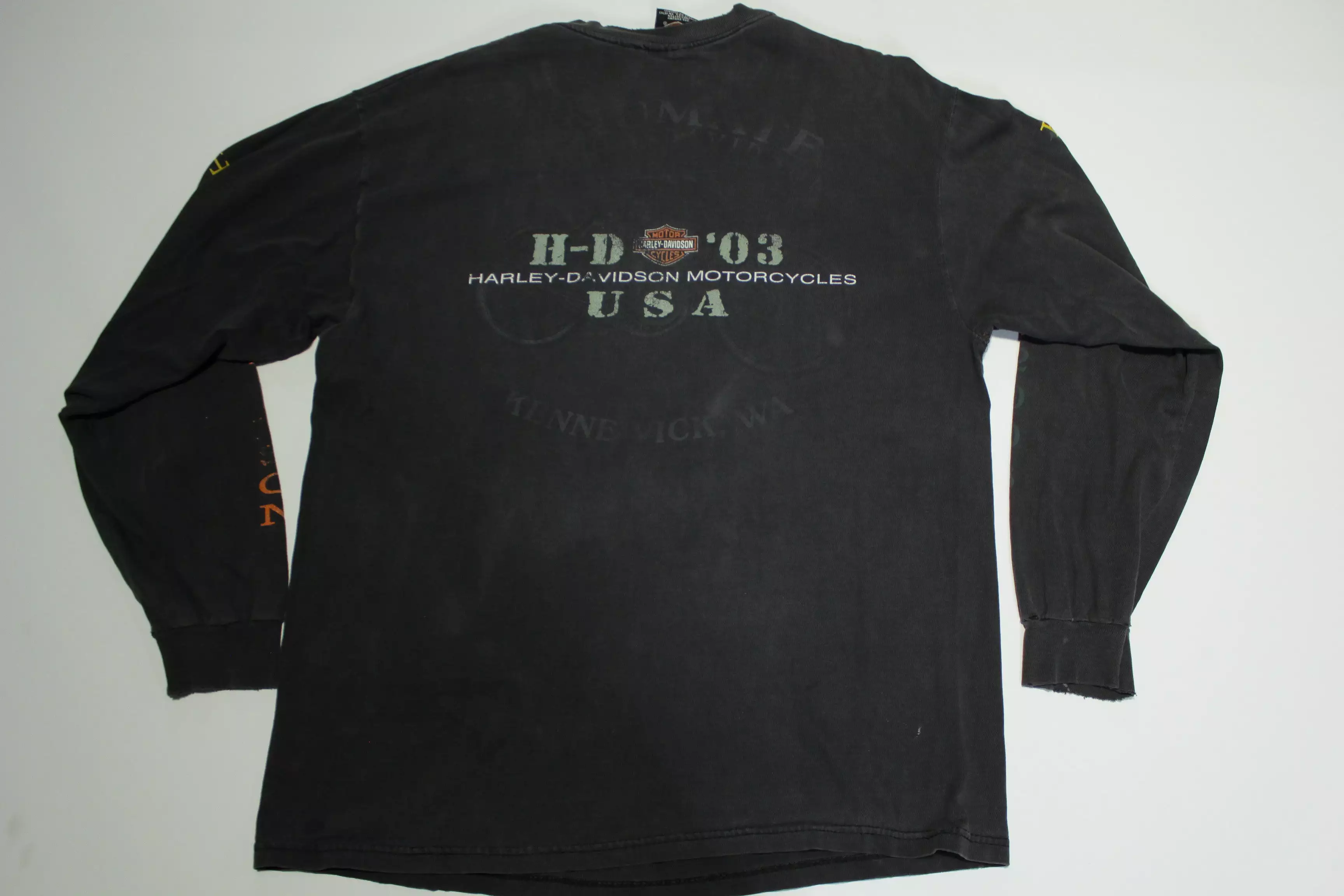 Harley Davidson RK Stratman Vintage 2003 100 Year Long Sleeve USA Distressed T-Shirt