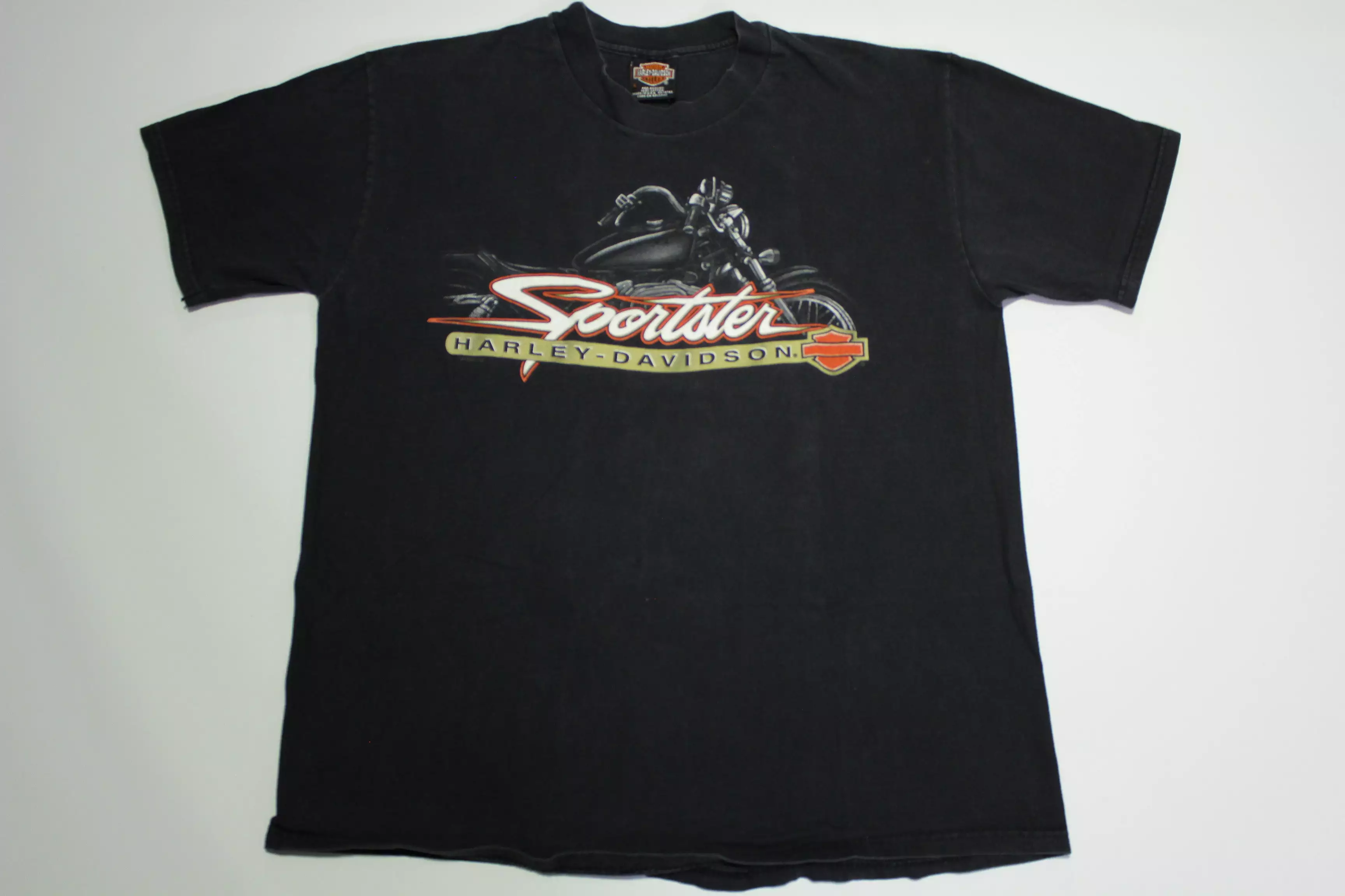 Harley Davidson Sportster Motorcycle Vintage 90's A.D. Farrow 1998 USA Stratman T-Shirt