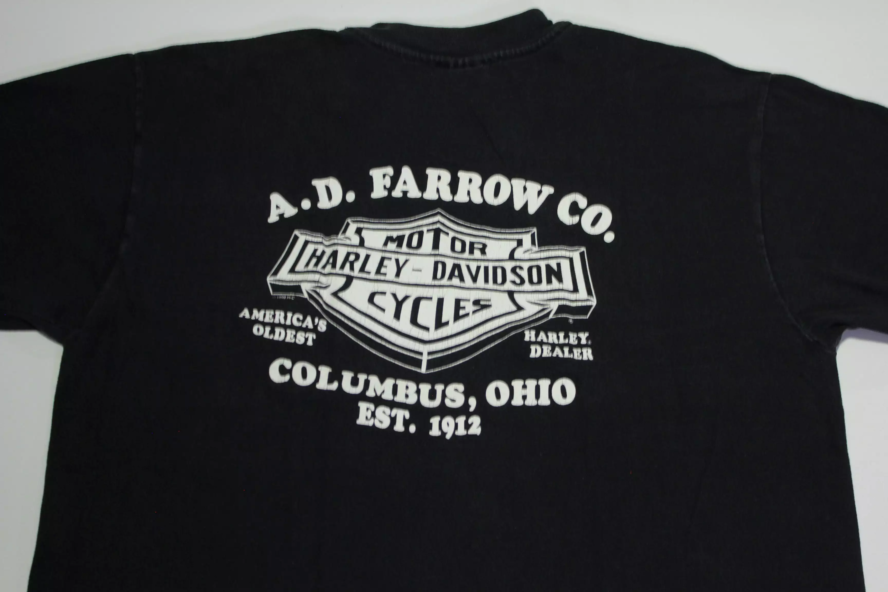 Harley Davidson Sportster Motorcycle Vintage 90's A.D. Farrow 1998 USA Stratman T-Shirt