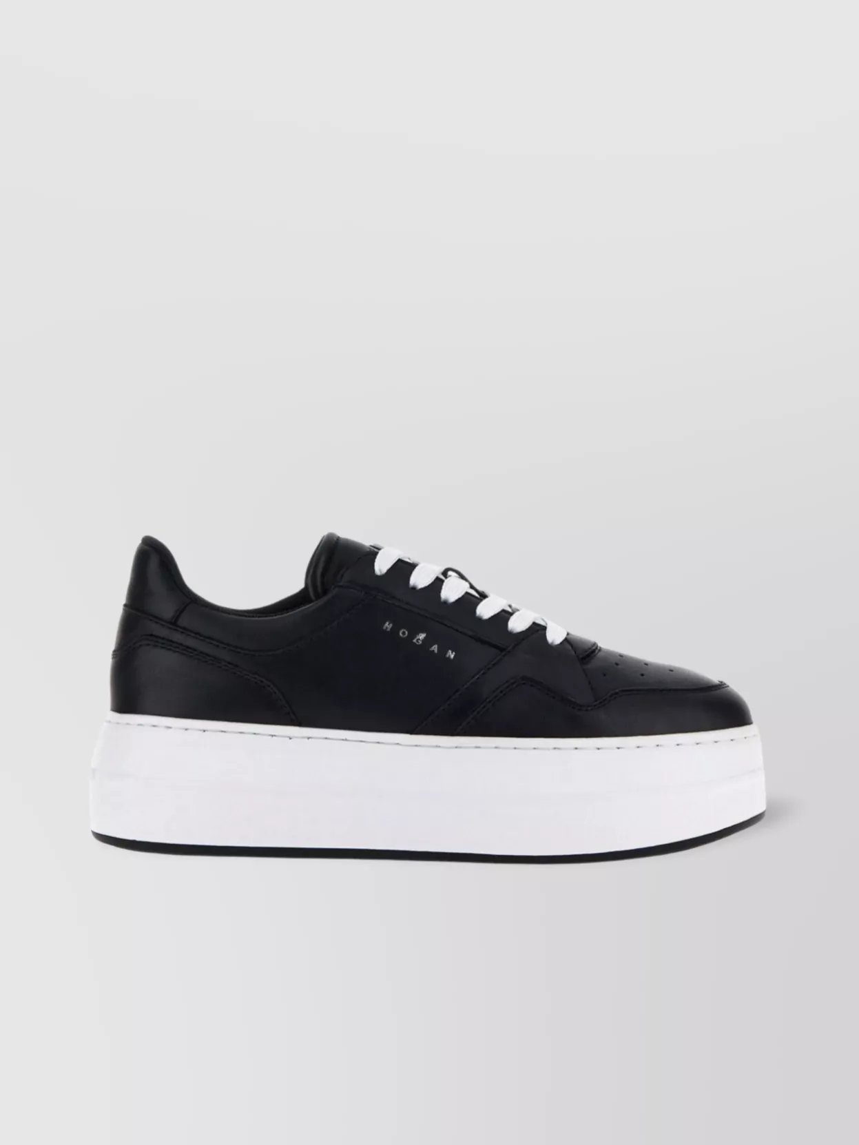 Hogan   Leather panelled flatform sneakers