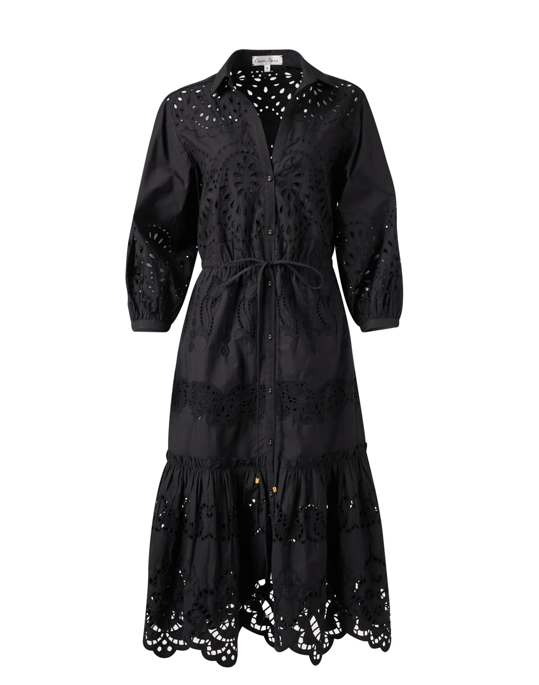 Hutton Black Eyelet Shirt Dress