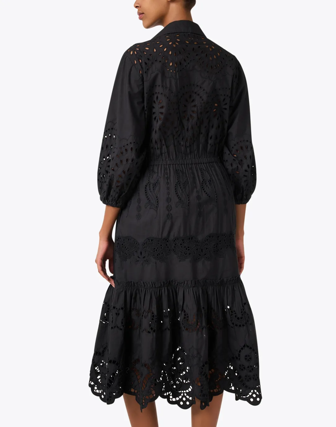 Hutton Black Eyelet Shirt Dress