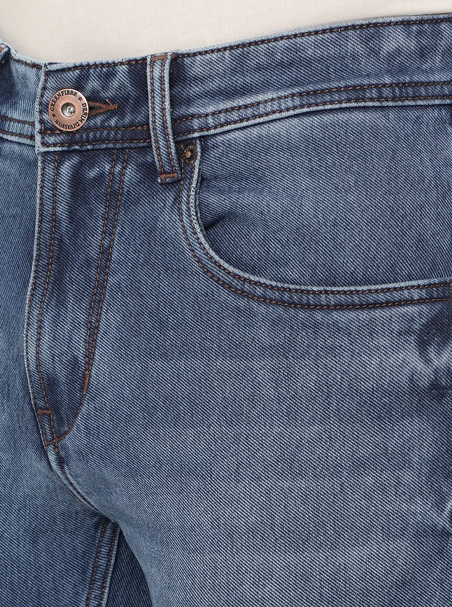 Ink Blue Washed Narrow Fit Jeans | Greenfibre