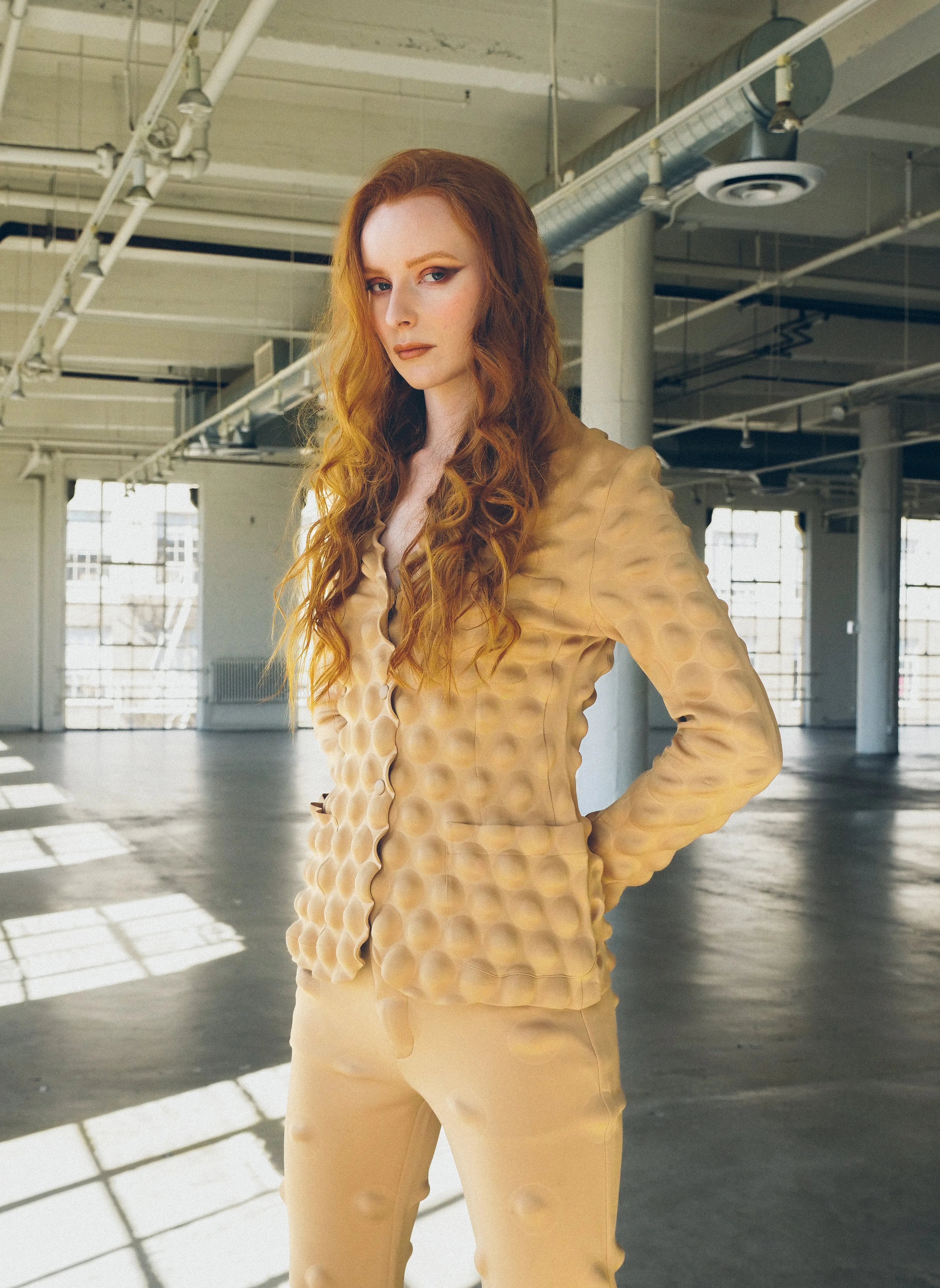 Issey Miyake Tan Bubblewrap Jacket