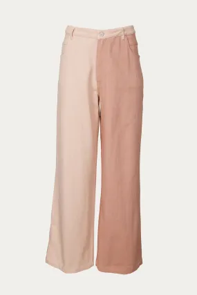 JENNY TWO-TONE HIGH-RISE WIDE-LEG JEANS