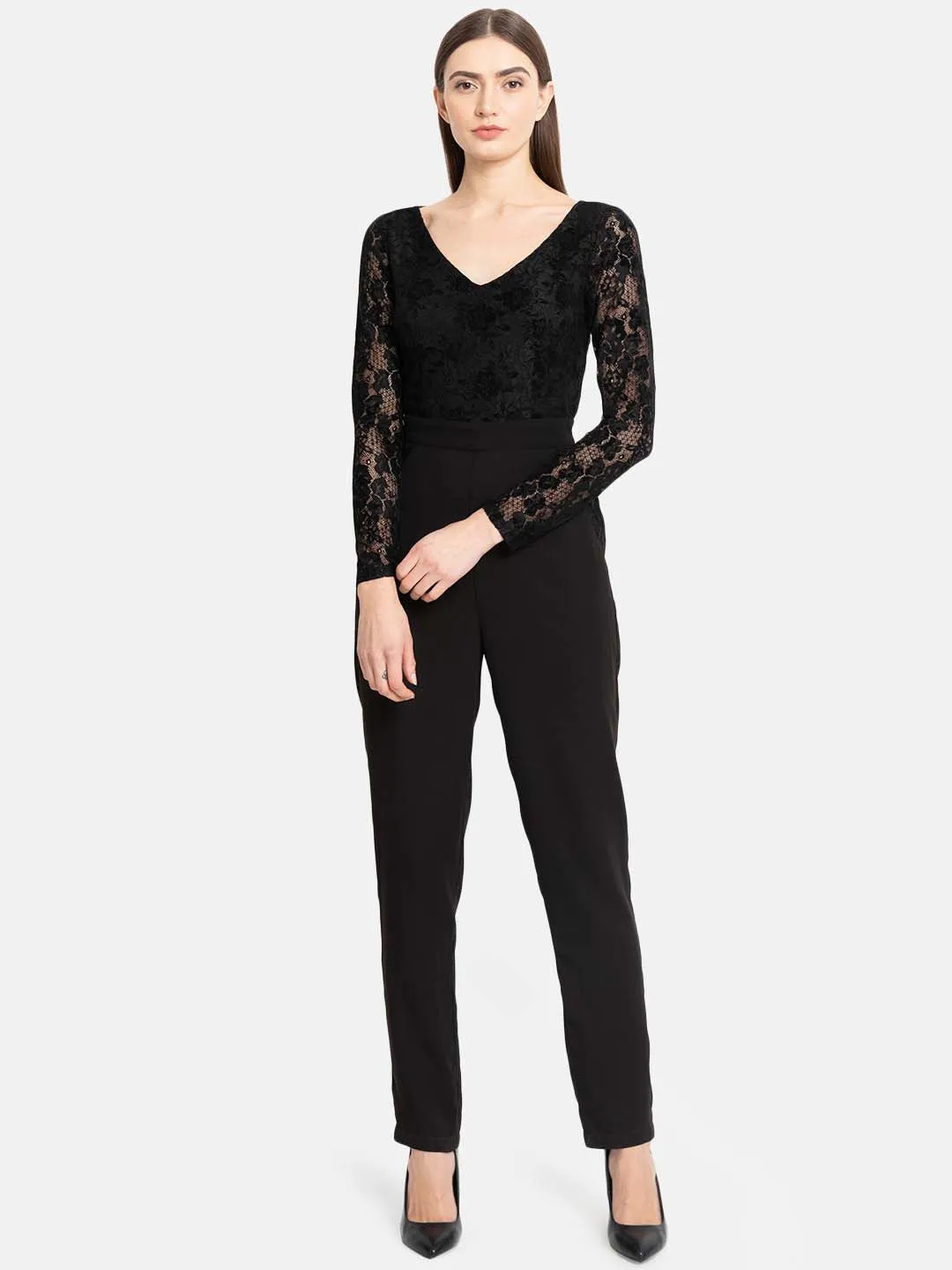 Lace Jumpsuit With Narrow Bottom