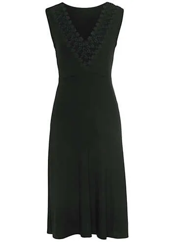 Lace V Back Jersey Midi Dress by LASCANA | Look Again