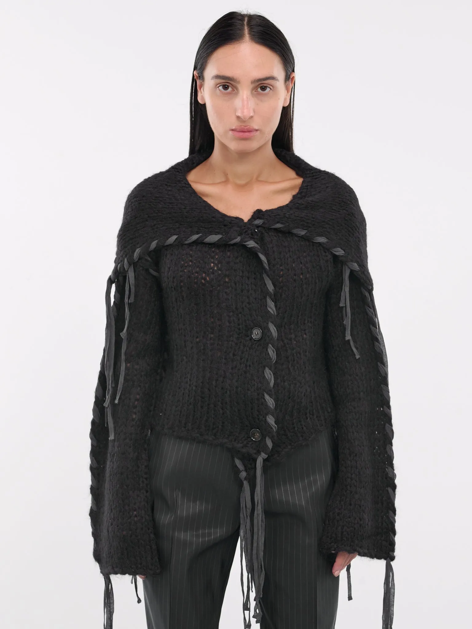 Lacing Knit Cardigan (A60545-900-BLACK)