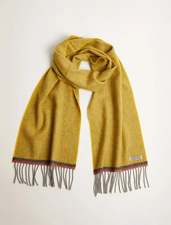 Lambswool Scarf - Gold Herringbone