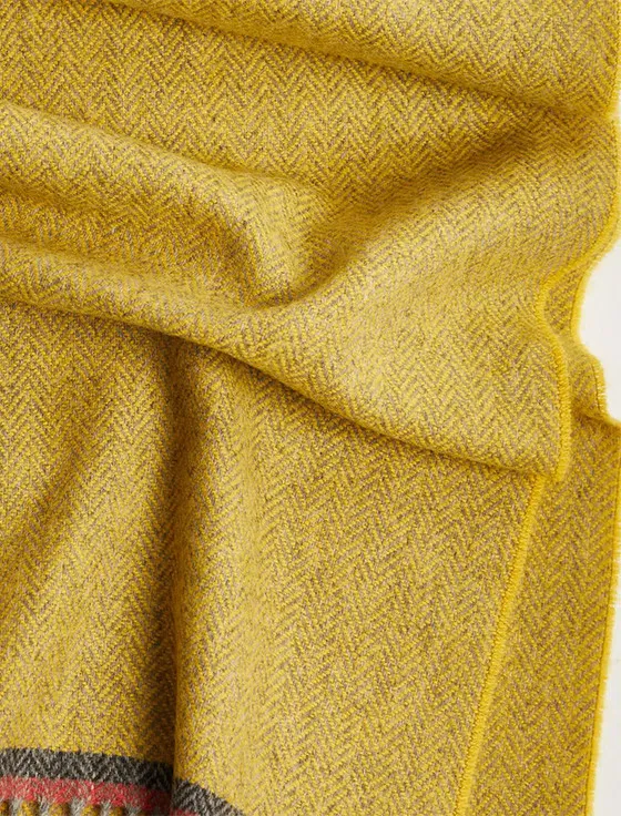 Lambswool Scarf - Gold Herringbone