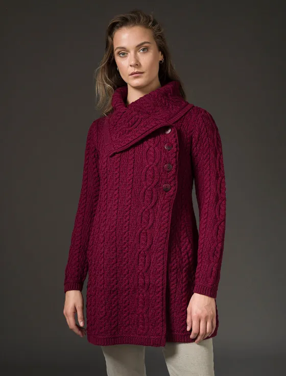 Large Collar Aran Coat