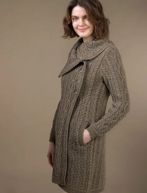 Large Collar Aran Coat