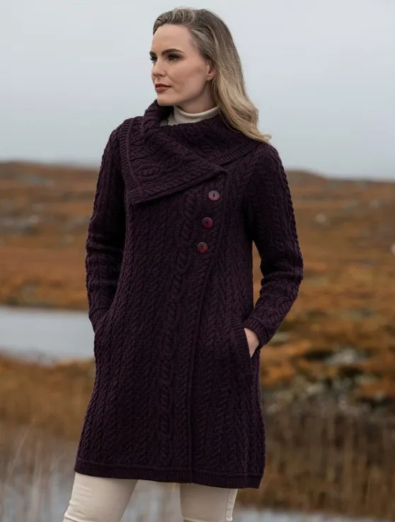 Large Collar Aran Coat