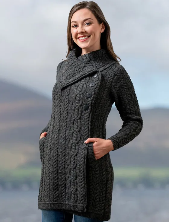 Large Collar Aran Coat