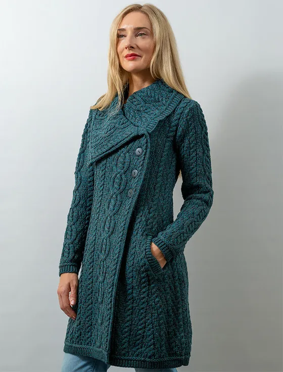 Large Collar Aran Coat