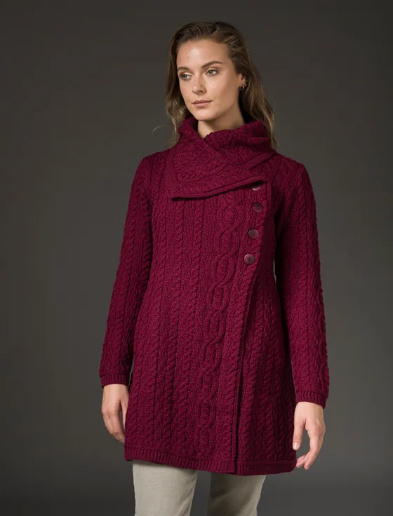 Large Collar Aran Coat