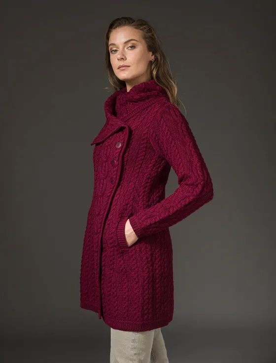 Large Collar Aran Coat