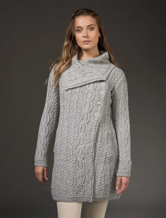 Large Collar Aran Coat