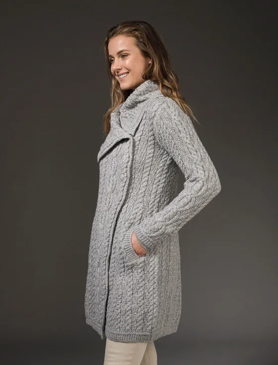 Large Collar Aran Coat