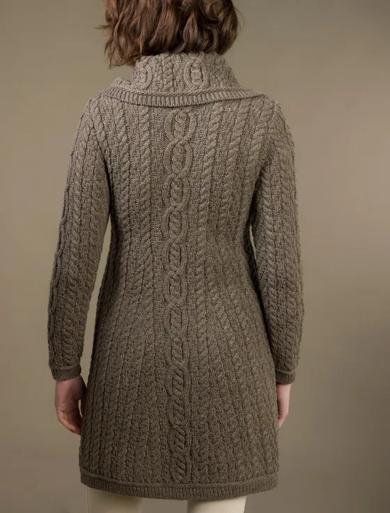 Large Collar Aran Coat