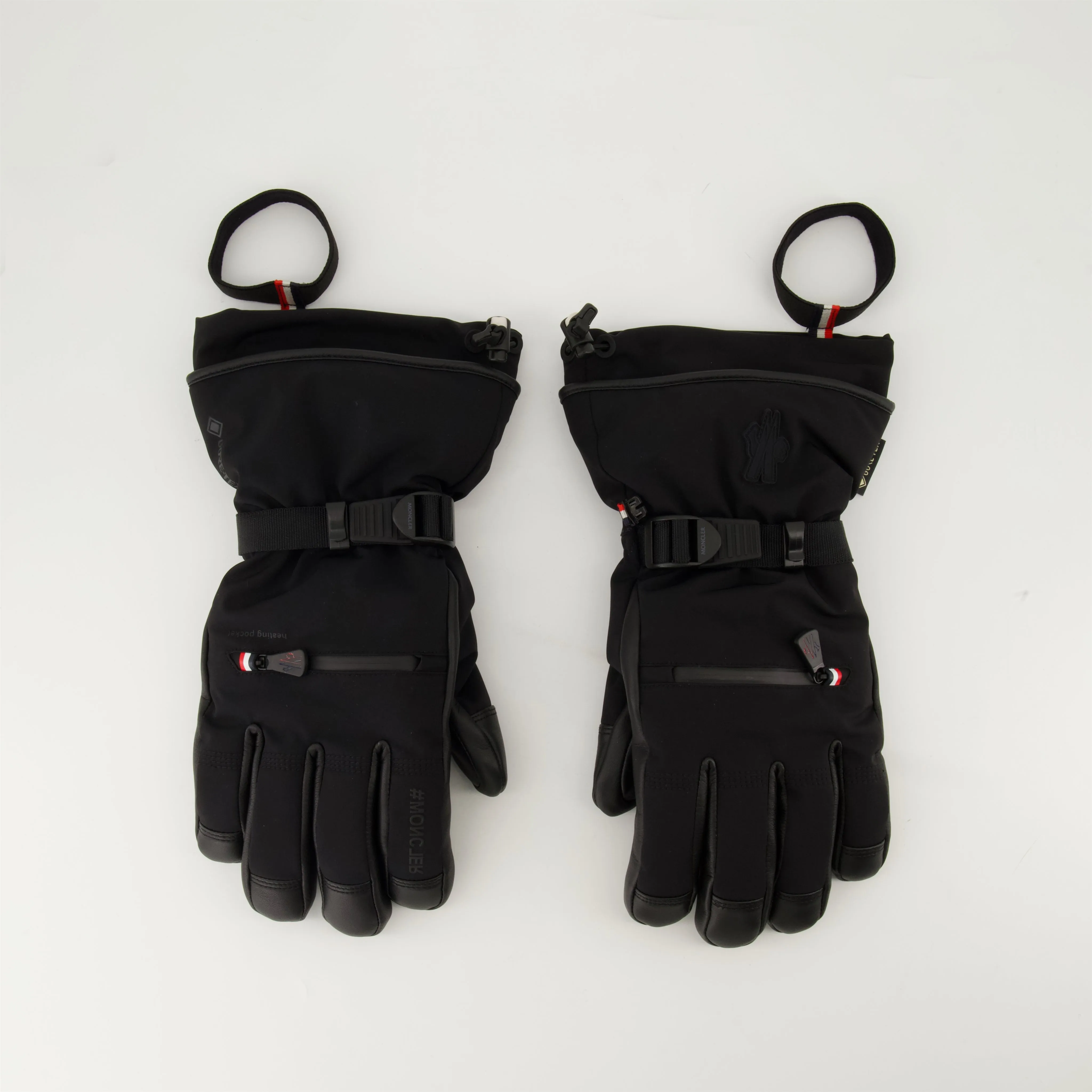 Leather and Nylon Ski Gloves